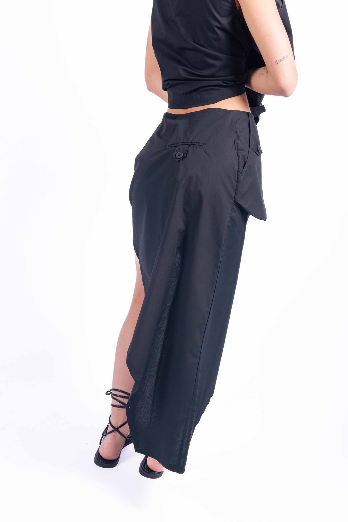 Gonna Asimmetrica Nera donna Tensione in - 3
