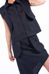 Camicia Smanicata Nera donna Tensione in - 6
