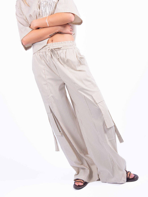 Pantaloni Cargo a Righe da donna Tensione in