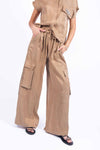 Pantaloni Cargo in Cupro donna Tensione in - 4