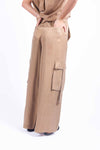 Pantaloni Cargo in Cupro donna Tensione in - 3