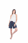 Bermuda in Chambray con Cintura donna Tensione in - 1