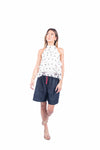 Bermuda in Chambray con Cintura donna Tensione in - 5