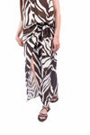Gonna Incrociata con Stampa Animalier Panna/Marrone donna Tensione in - 4
