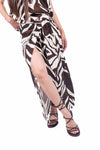 Gonna Incrociata con Stampa Animalier Panna/Marrone donna Tensione in - 1