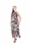 Gonna Incrociata con Stampa Animalier Panna/Marrone donna Tensione in - 2