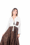 Camicia Panna con Tasca Animalier donna Tensione in - 4