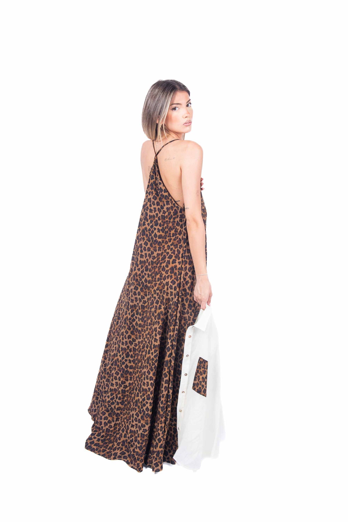 Abito Lungo Stampa Animalier donna Tensione in - 2