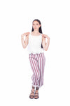 Top a Coste con Volant Bianco donna Tensione in - 4