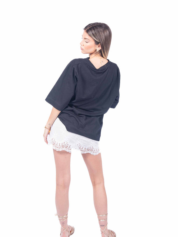 Maxi T-shirt Combinata con Sangallo da donna Tensione in