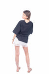 Maxi T-shirt Combinata con Sangallo donna Tensione in - 1