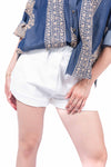 Shorts Bianchi con Elastico donna Tensione in - 1