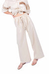 Pantaloni Laminati Beige donna Tensione in - 1