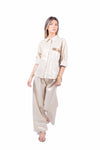 Camicia Beige Laminata con Paillettes donna Tensione in - 2