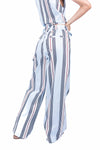 Pantaloni a Righe Celeste donna Tensione in - 4