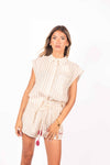 Camicia Smanicata a Righe donna Tensione in - 1