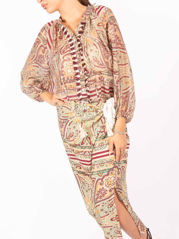 Blusa con Nappe Stampa Paisley da donna Tensione in
