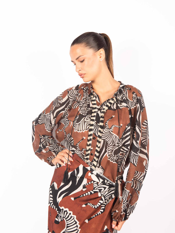 Blusa Stampa Safari da donna Tensione in