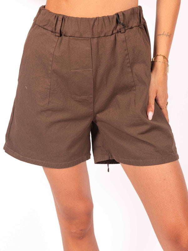 Shorts Cioccolato con Elastico da donna Tensione in