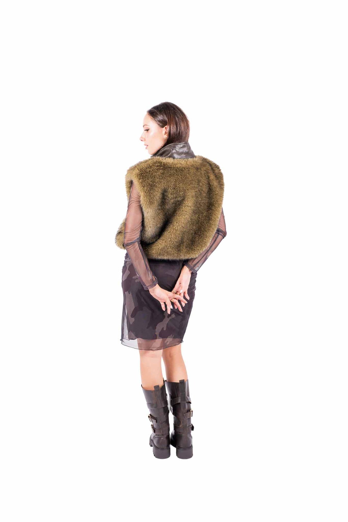 Gilet in Ecopelliccia ed Ecopelle donna Tensione in - 3