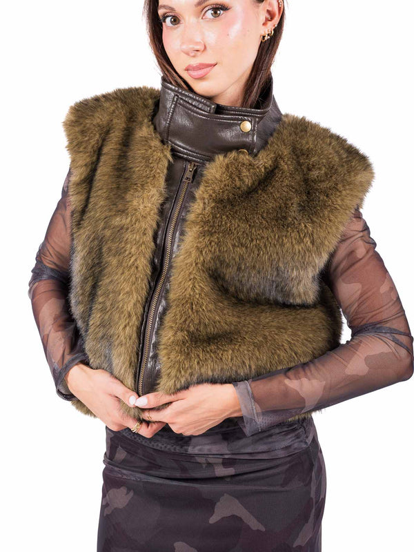 Gilet in Ecopelliccia ed Ecopelle da donna Tensione in
