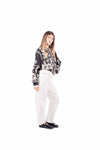 Bomber Nero con Ricami Floreali donna Tensione in - 5