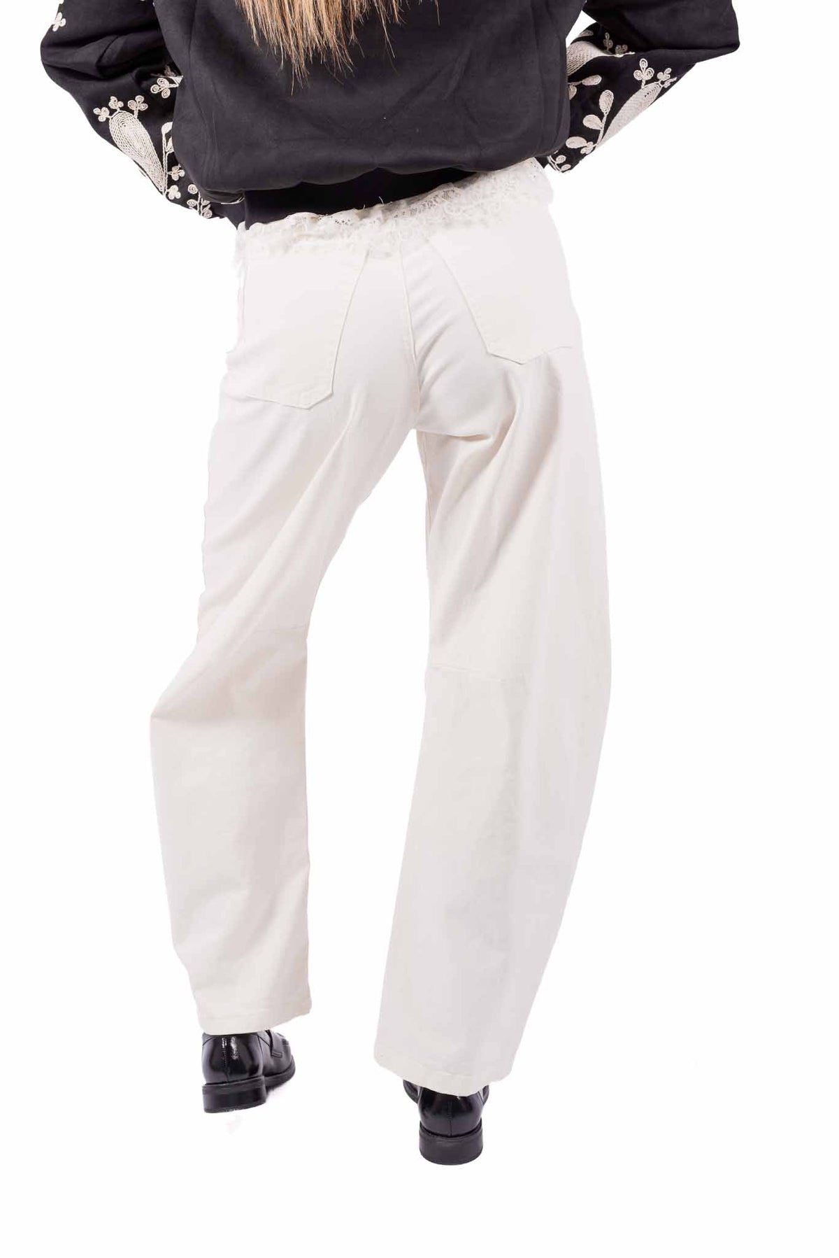 Jeans Barrel Fit con Cintura Panna donna Tensione in - 2