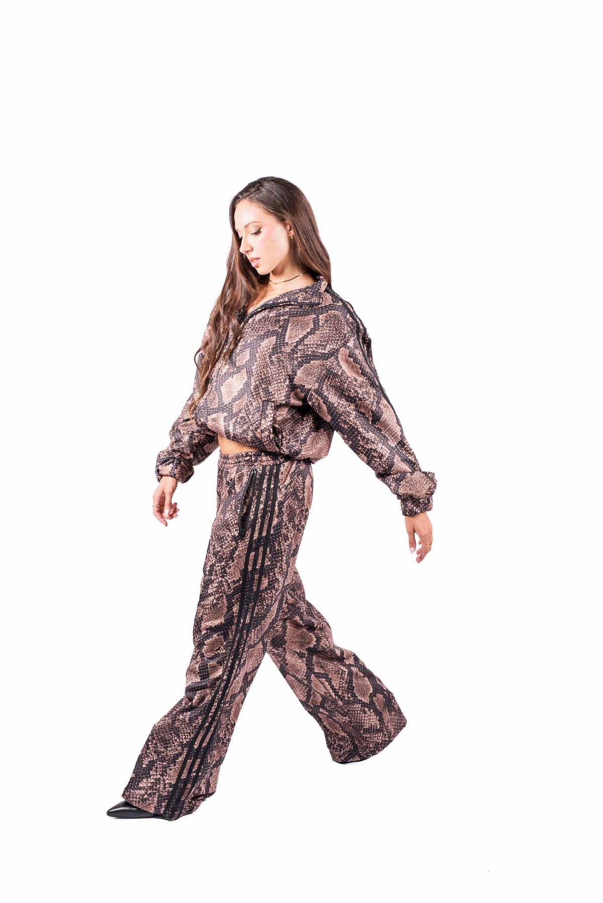 Pantaloni Jogger Pitonati con Bande donna Tensione in - 6