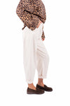 Pantaloni Barrel Fit con Vita Elasticizzata Panna donna Tensione in - 4