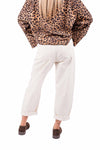 Pantaloni Barrel Fit con Vita Elasticizzata Panna donna Tensione in - 5