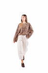 Pantaloni Barrel Fit con Vita Elasticizzata Panna donna Tensione in - 6