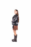 Giacca Biker EcoPelle Nera con Cintura donna Tensione in - 3