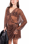 Abito Corto Mesh Leopardato donna Tensione in - 1