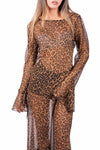 Abito Semitrasparente Leopardato con Culotte donna Tensione in - 4