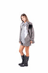 Blazer Oversize a Quadri con Dettaglio Piume donna Tensione in - 2