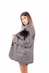 Blazer Oversize a Quadri con Dettaglio Piume donna Tensione in - 4