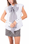 Camicia Girocollo con Fiocco e Polsini donna Tensione in - 1