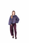 Blusa Oversize a Righe Blu donna Tensione in - 4
