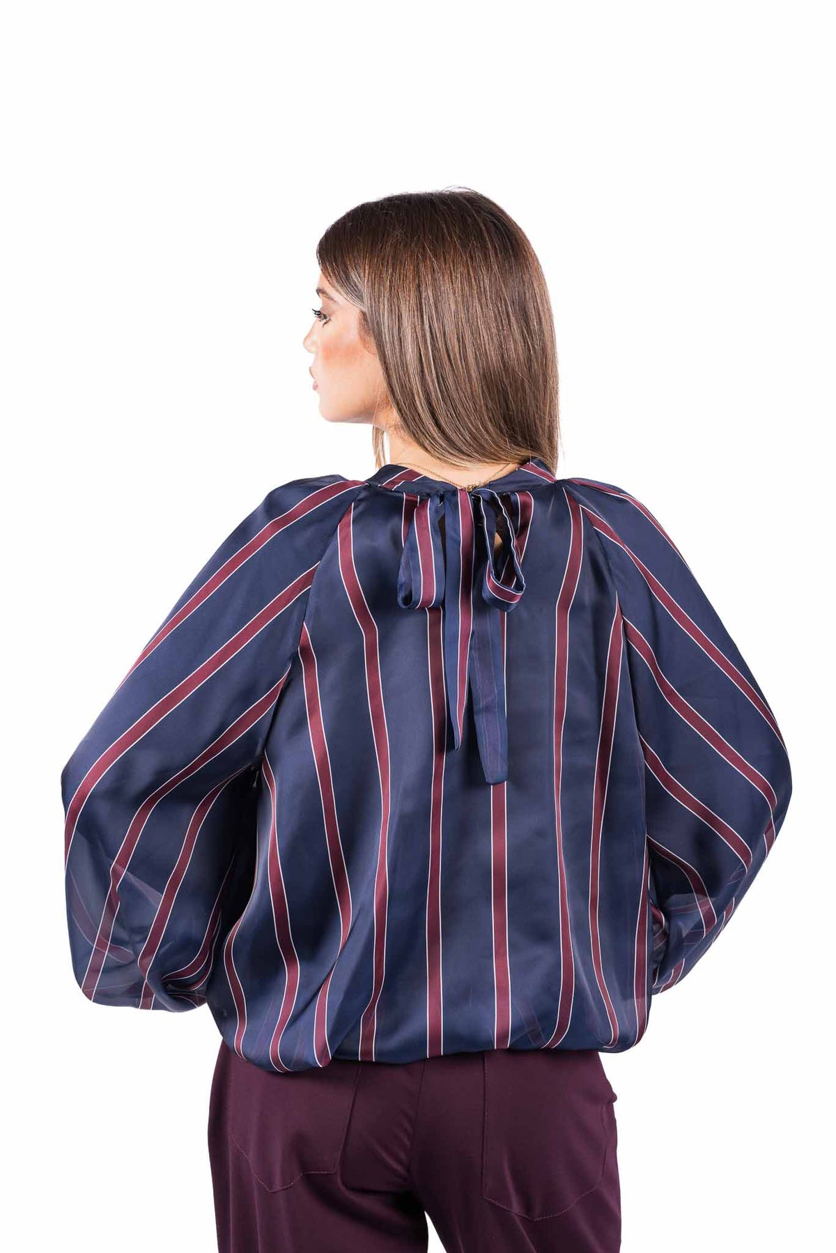 Blusa Oversize a Righe Blu donna Tensione in - 3