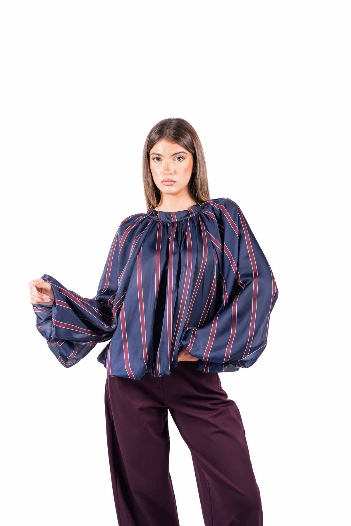 Blusa Oversize a Righe Blu donna Tensione in - 1