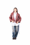Giacca Oversize in Ecopelle Terracotta donna Tensione in - 2