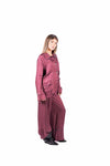 Camicia Satin Stile Pijama con Stampa Bordeaux donna Tensione in - 3
