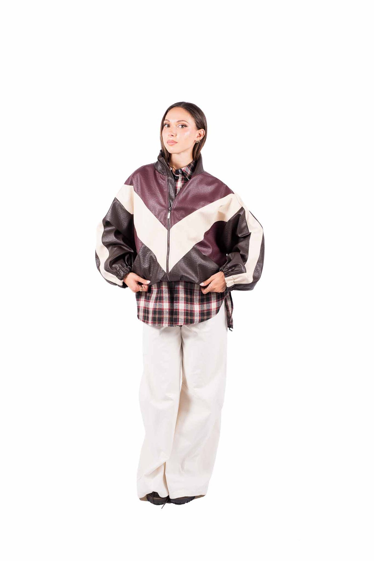 Pantaloni Barrel Fit Panna donna Tensione in - 5