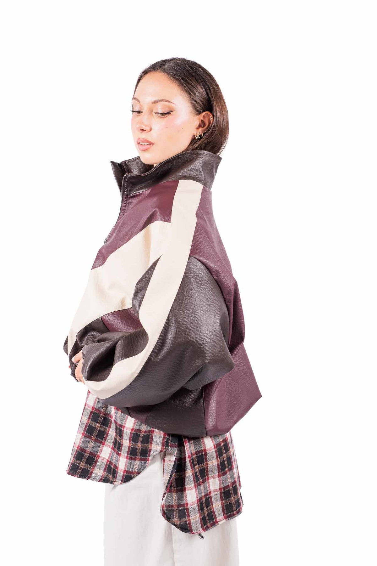 Bomber ColorBlock in Ecopelle donna Tensione in - 5
