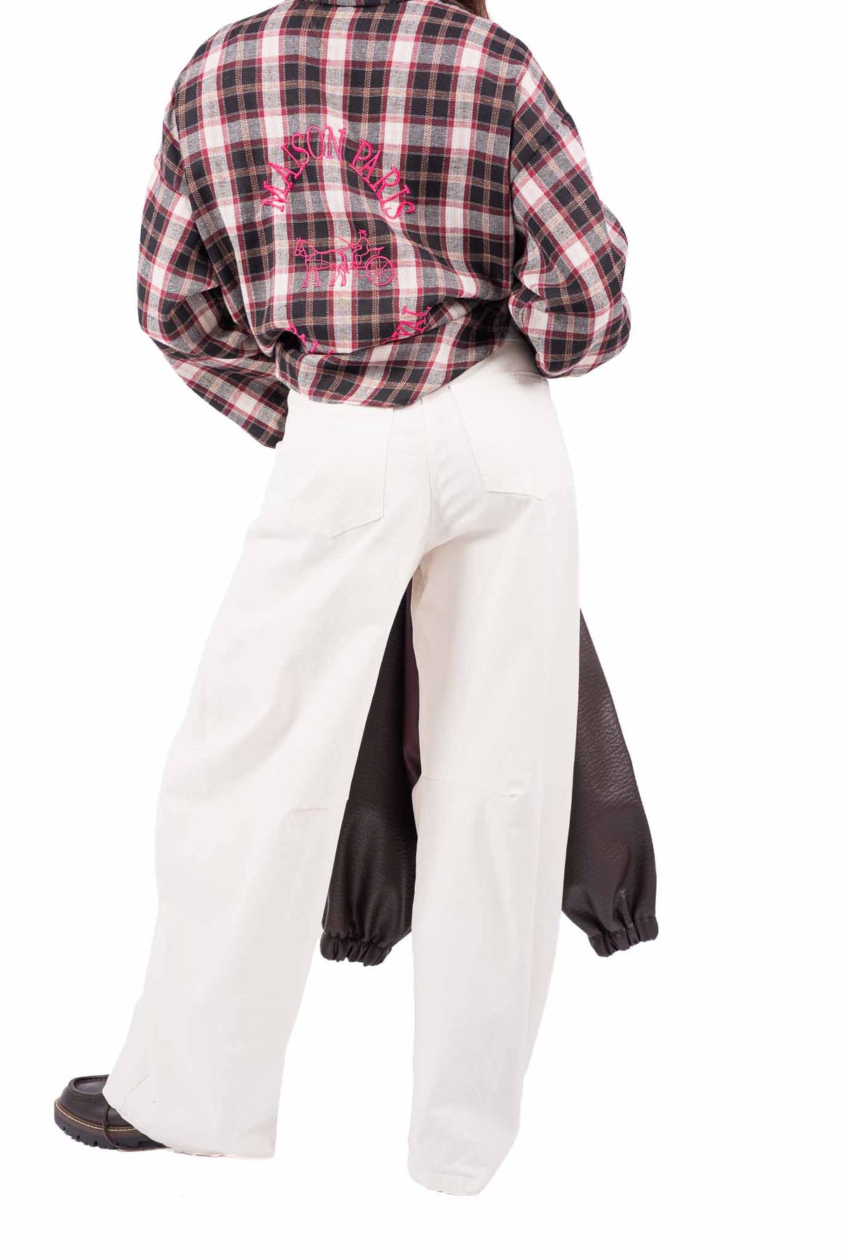 Pantaloni Barrel Fit Panna donna Tensione in - 2