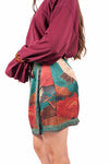 Gonna Portafoglio Satin Stampa Orientale donna Tensione in - 4