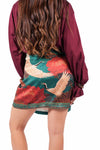 Gonna Portafoglio Satin Stampa Orientale donna Tensione in - 3