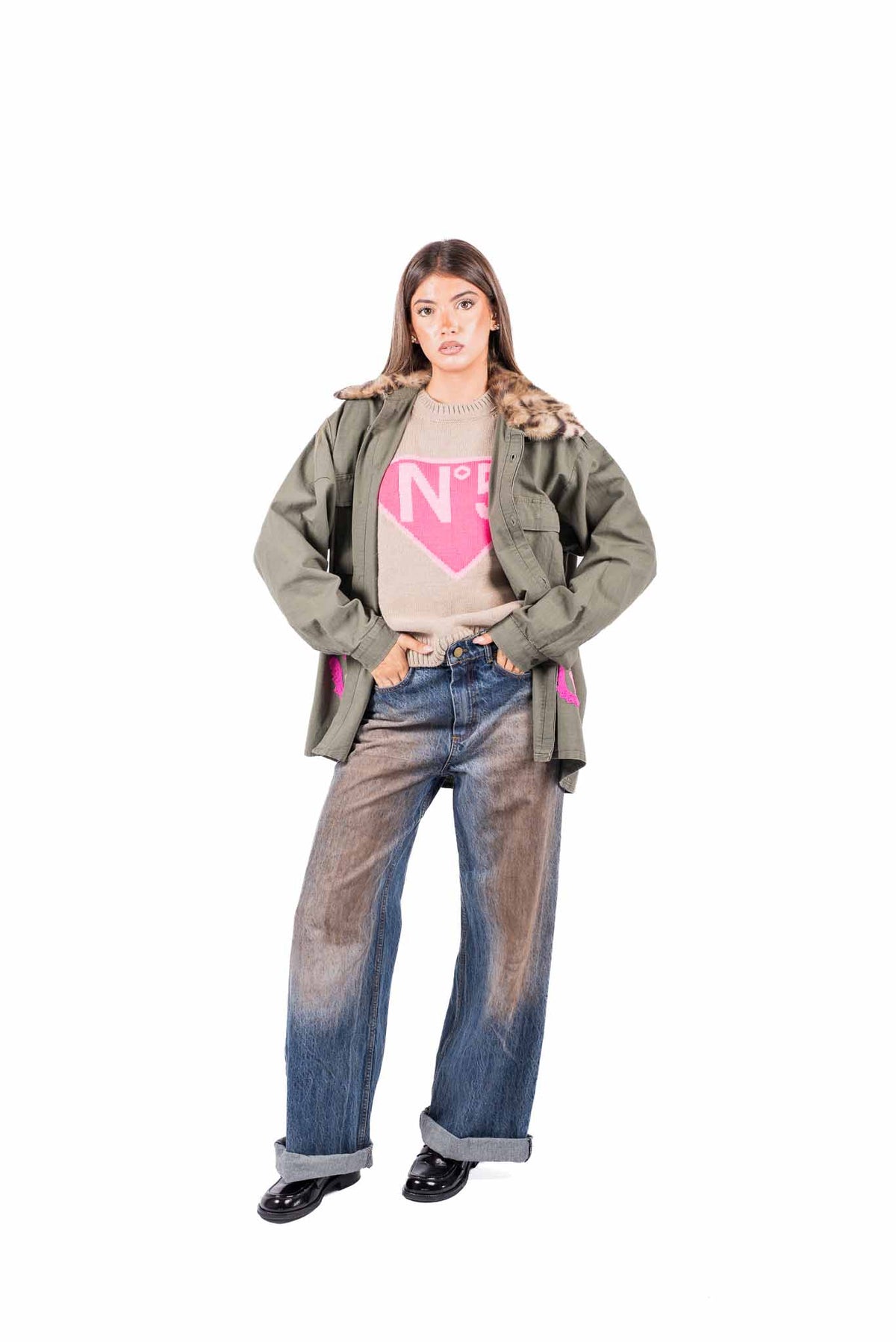 Jeans Wide Leg con Sfumatura Vintage donna Tensione in - 2
