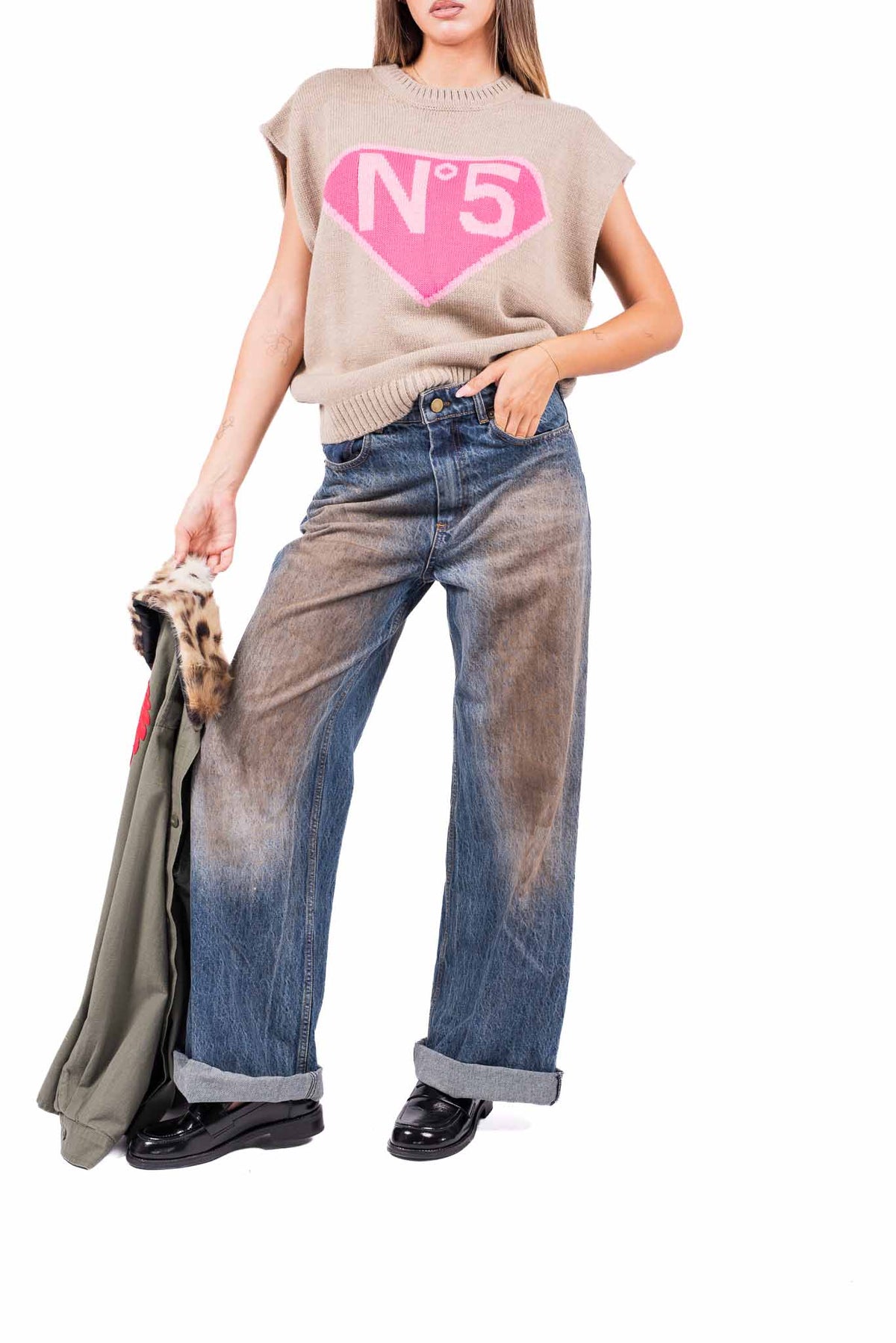 Jeans Wide Leg con Sfumatura Vintage donna Tensione in - 1