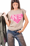 Gilet Tricot N.5 Beige donna Tensione in - 1